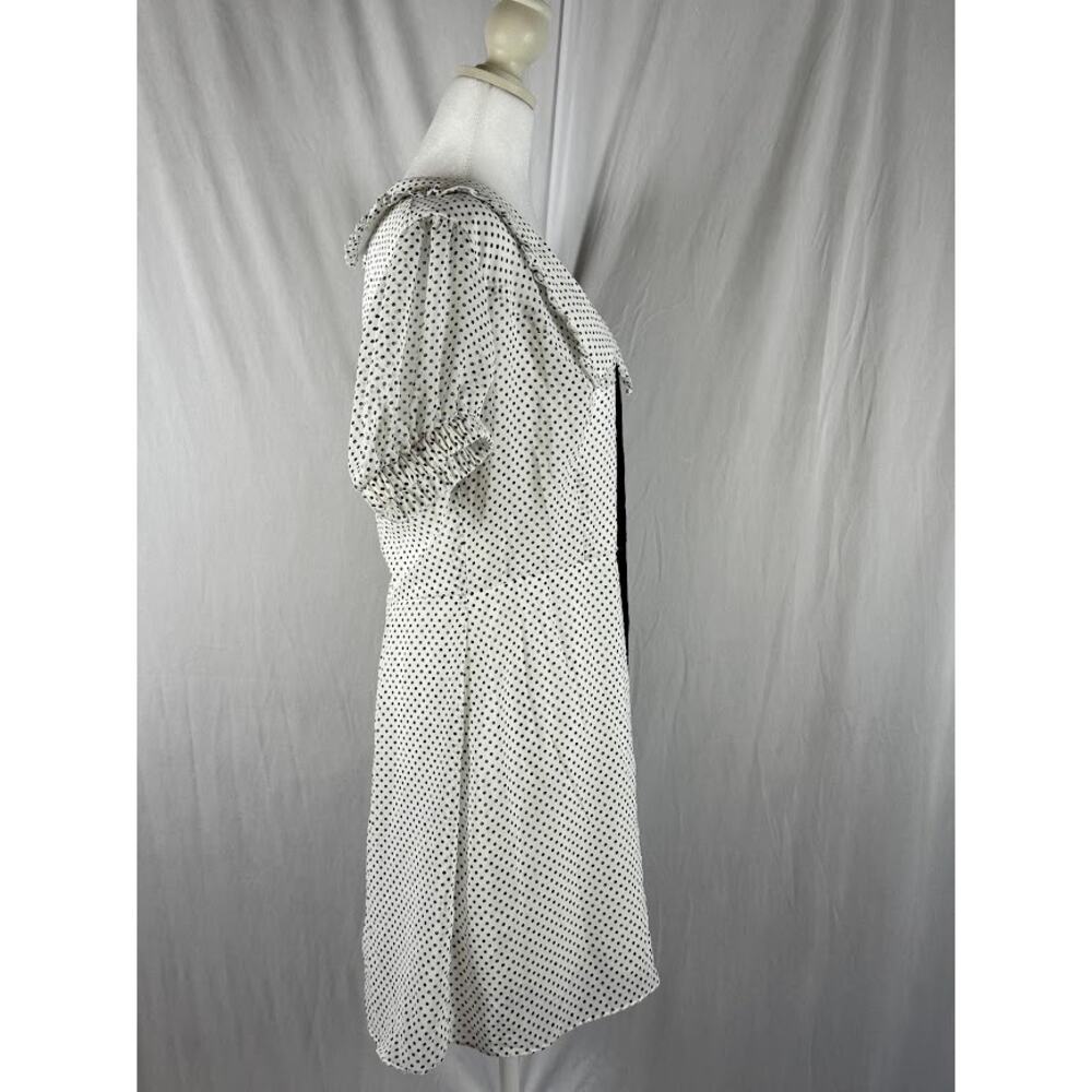 B Darlin Juniors Size 11/12 White Polka Dot Bow Puff Sleeve A-Line Dress NWT - Picture 3 of 6